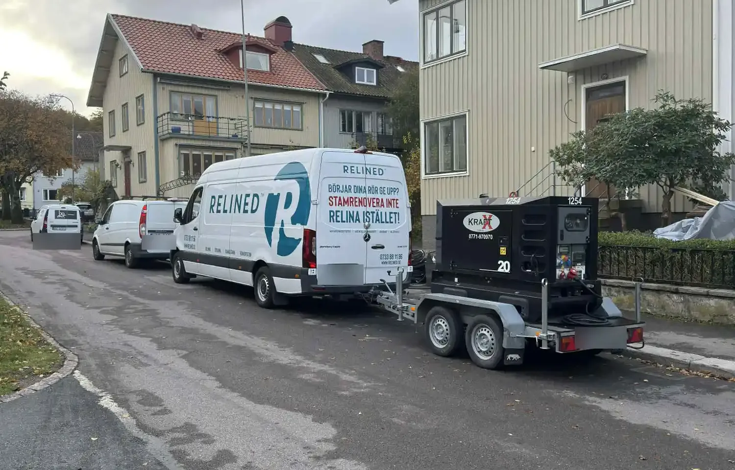 Relineds bil och elverk etablerade vid villa i Änggårdsbergen i Göteborg